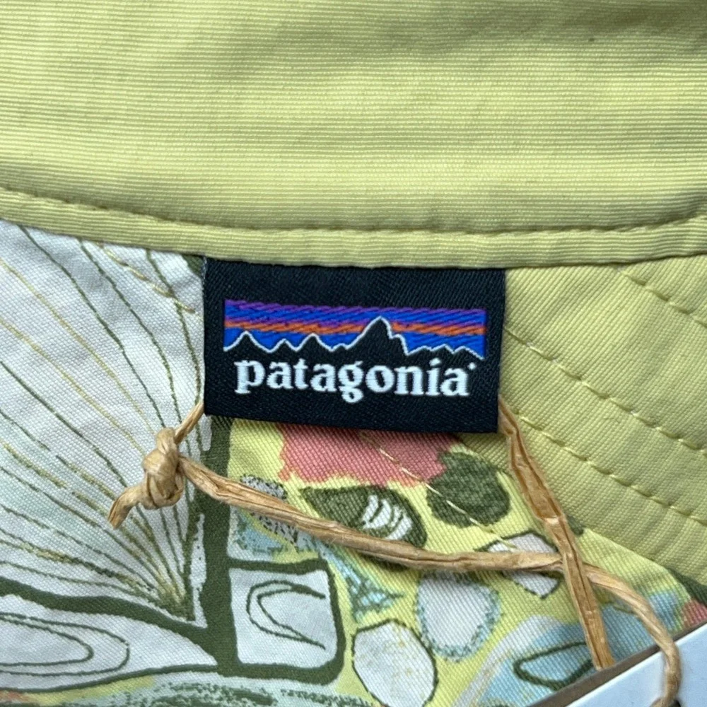 Patagonia Baby 12-24M Yellow Shell Print Block-The-Sun Hat 66090 NWT